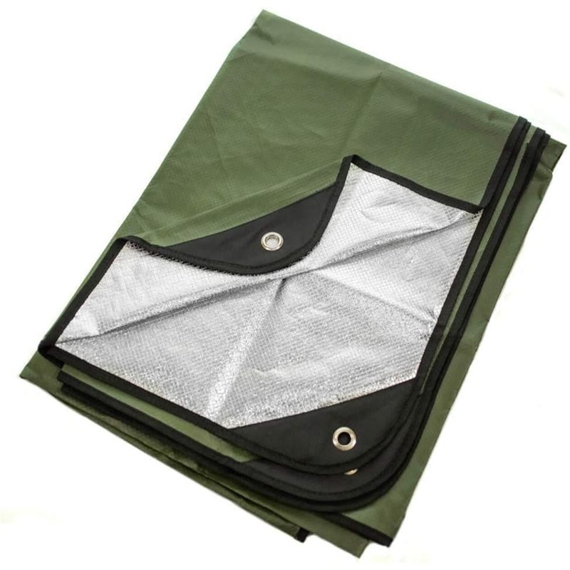 Survival Blanket Reflective - 【สิ่งจำเป็นสำหรับการเดินทาง】ผ้าใบกันน้ำและกันลมแบบใช้ซ้ำได้ ผ้าห่มกันความร้อนสำหรับการเอาชีวิตรอด ขนาด 210 ซม. x