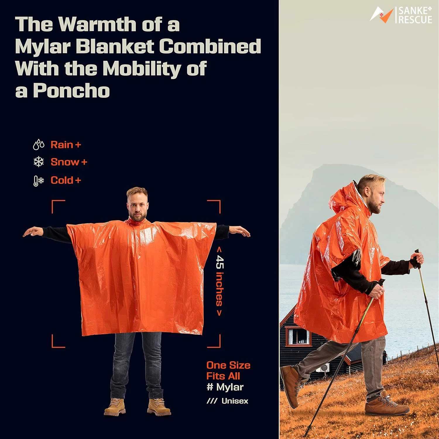 เสื้อกันฝนฉุกเฉิน ผ้าห่มกันหนา - Emergency Poncho Rain บทวิจารณ์และราคา